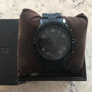 Michael Kors Black Studded Ceramic Watch